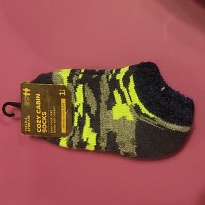 FIELD AND STREAM YOUTH COZY CABIN SOCKS: CAMO: BLUE/GRAY/GREEN: NWT: SZ 10-4